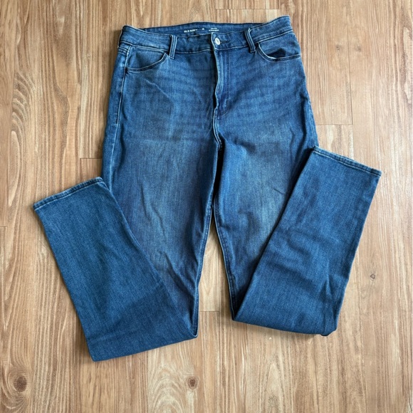 Old Navy High Rise Straight Tall Blue Jeans - Picture 1 of 7